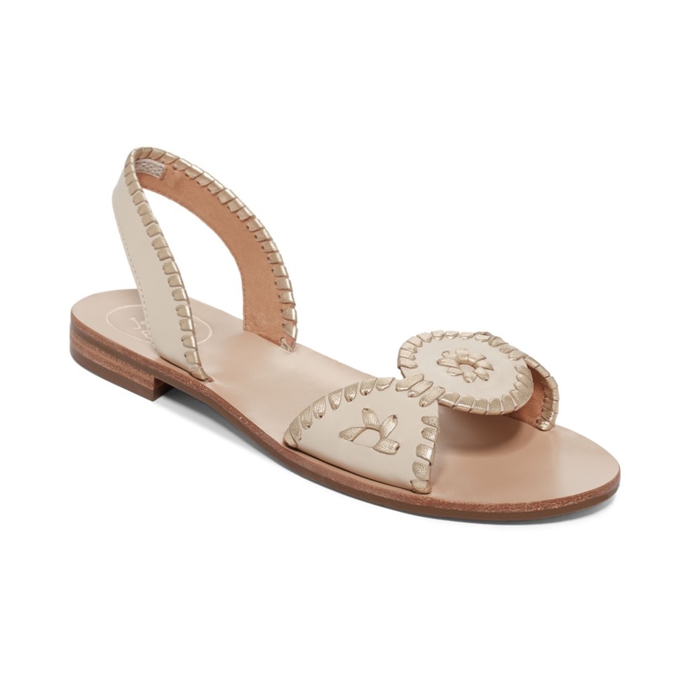 Jack Rogers Liliana gold flat sandals size 10!